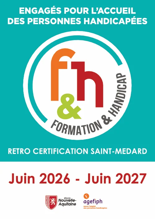 Rétro Certification Saint-Médard, signataire de la Charte CRFH (Centre Ressource Formation Handicap) 2026